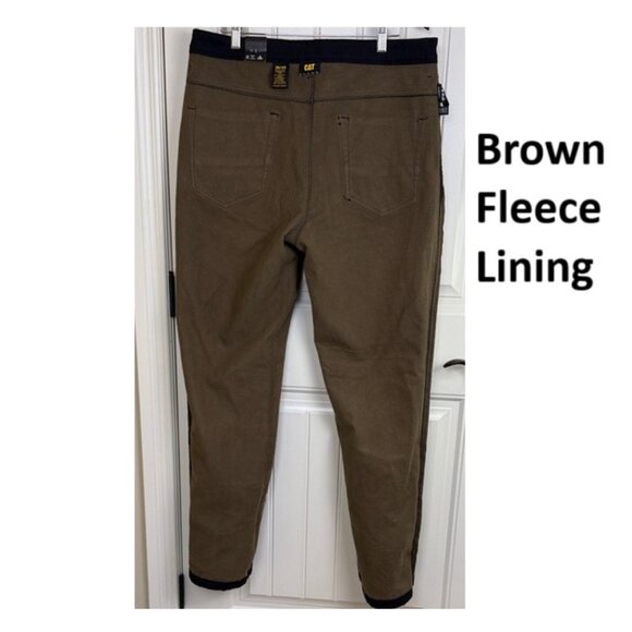 CAT Caterpillar Men's Black Fleece-Lined Canvas Work Pants Size 36 x 34 - Picture 2 of 13